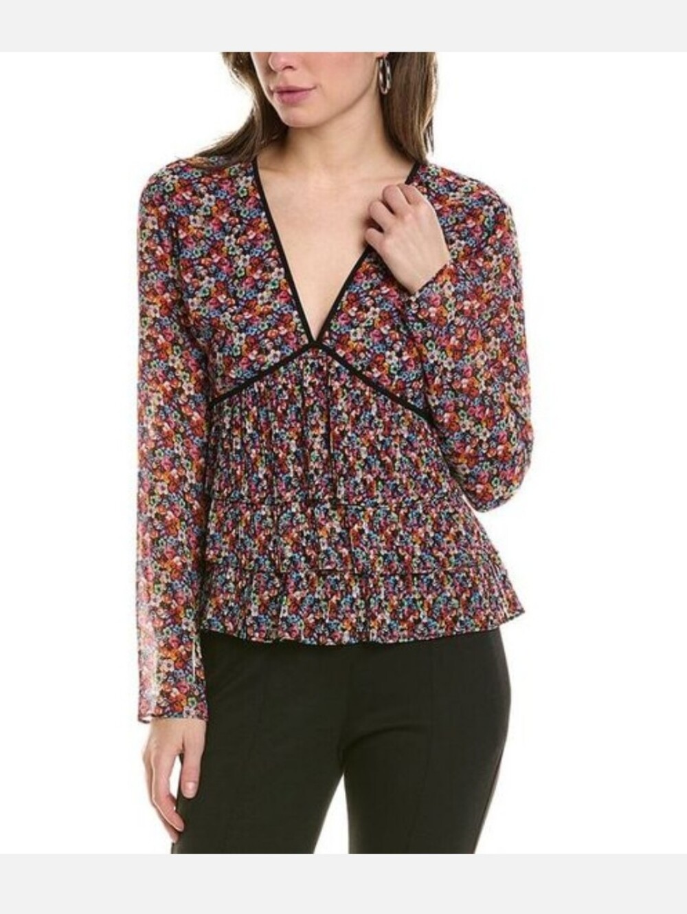 The Kooples Floral Print Blazing Field Top Size Small - 1